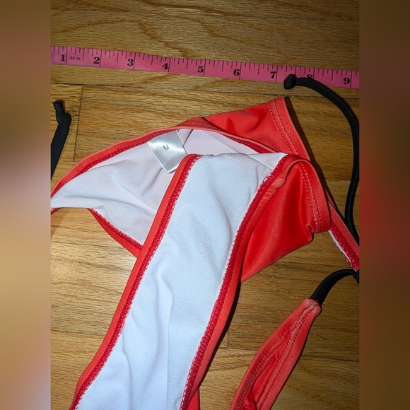Reddish Orange String Bikini Swim Bottom - Picture 5 of 10